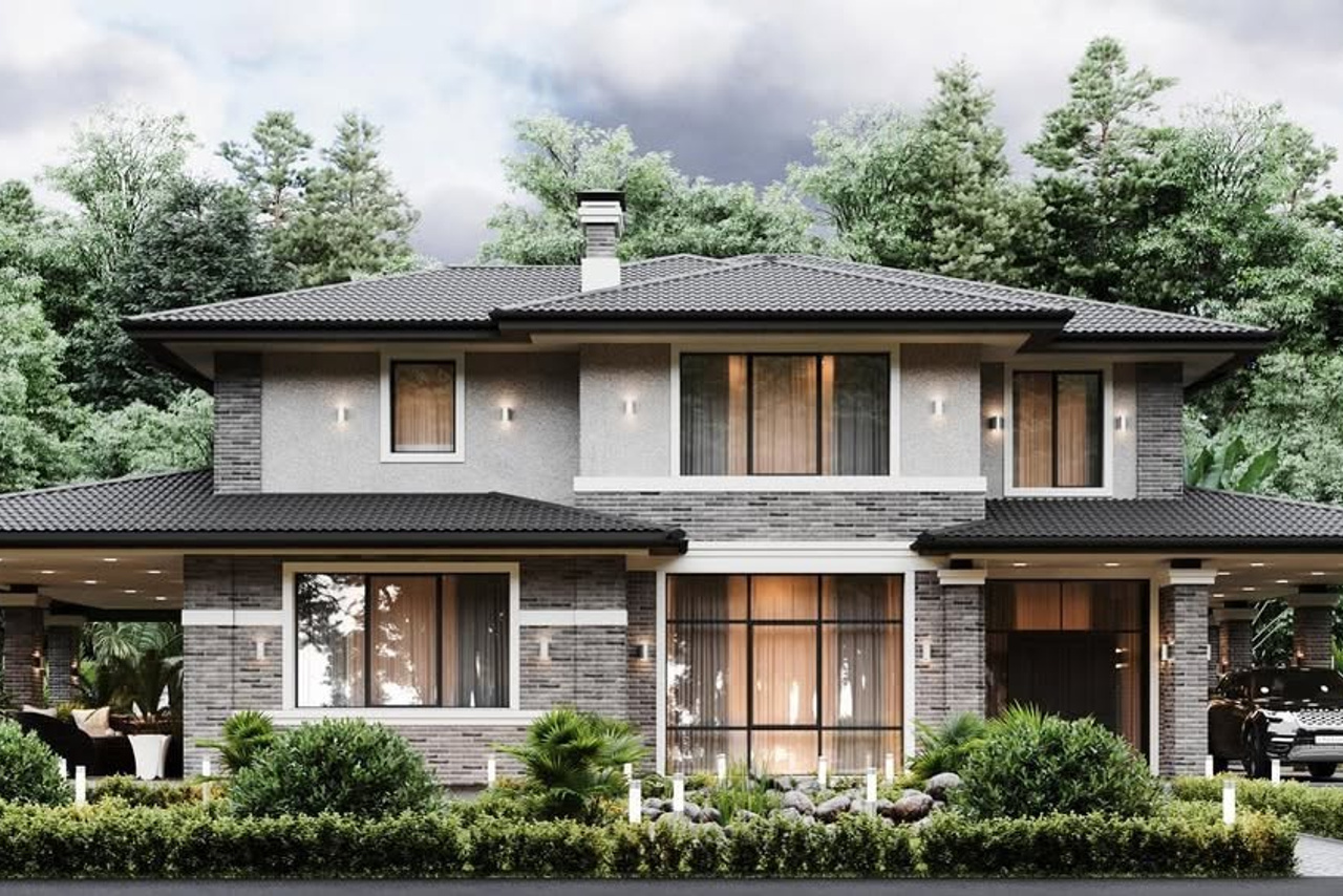 Современная классика. Дом в Анапе, расположенный на угловом участке с удобной и современной планировкой.