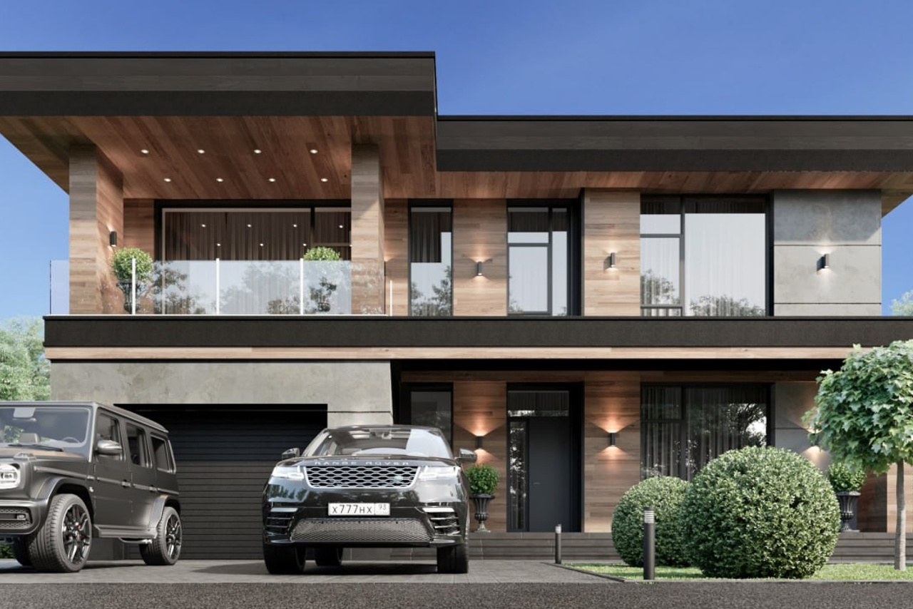 Современный дом в п.Мысхако общей площадью 360 кв.м с бассейном и местом под барбекю.