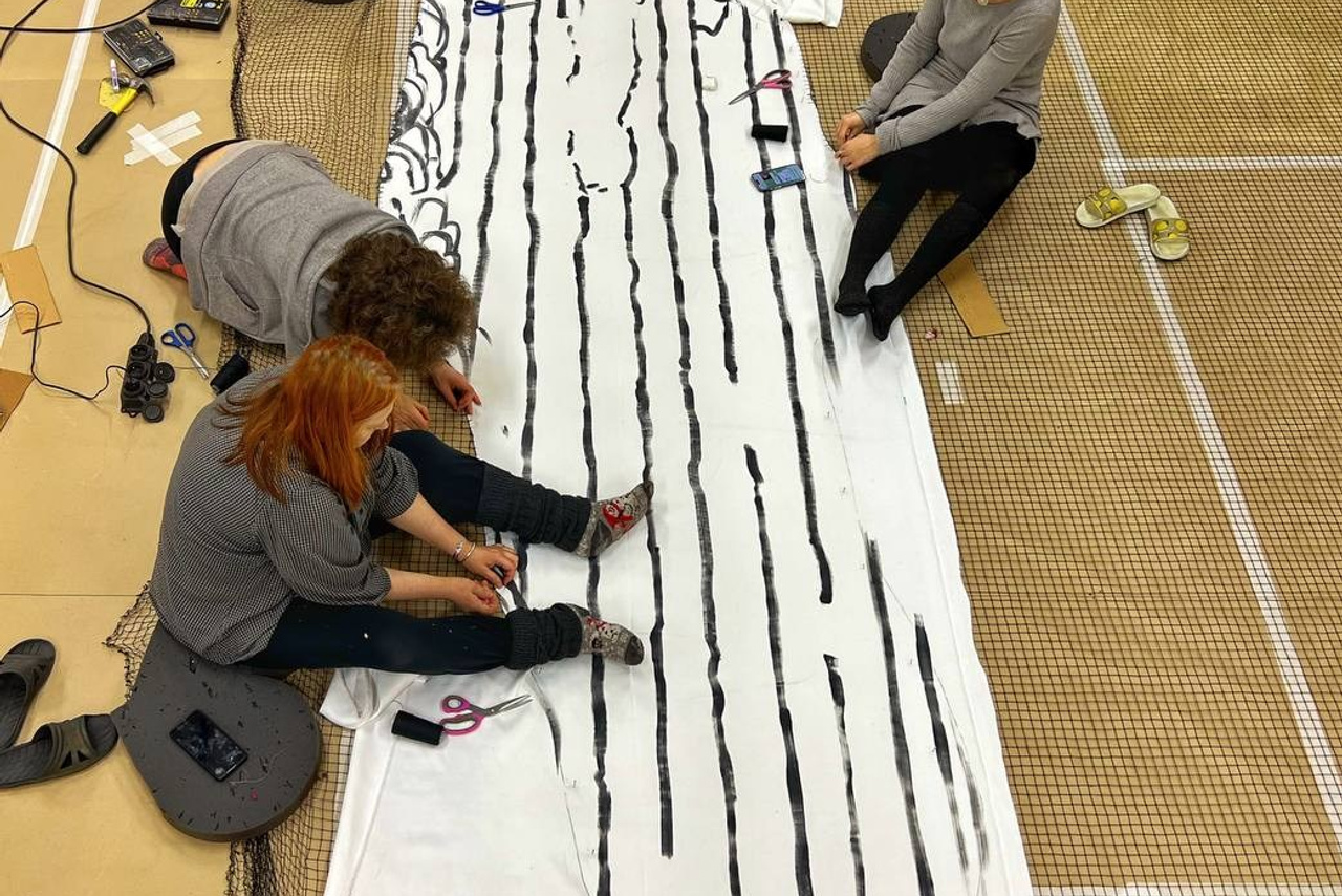 Декорации для спектакля «Аркадия» | Мастерская Петра Фоменко. История занавеса. Превращаем идею в технологию