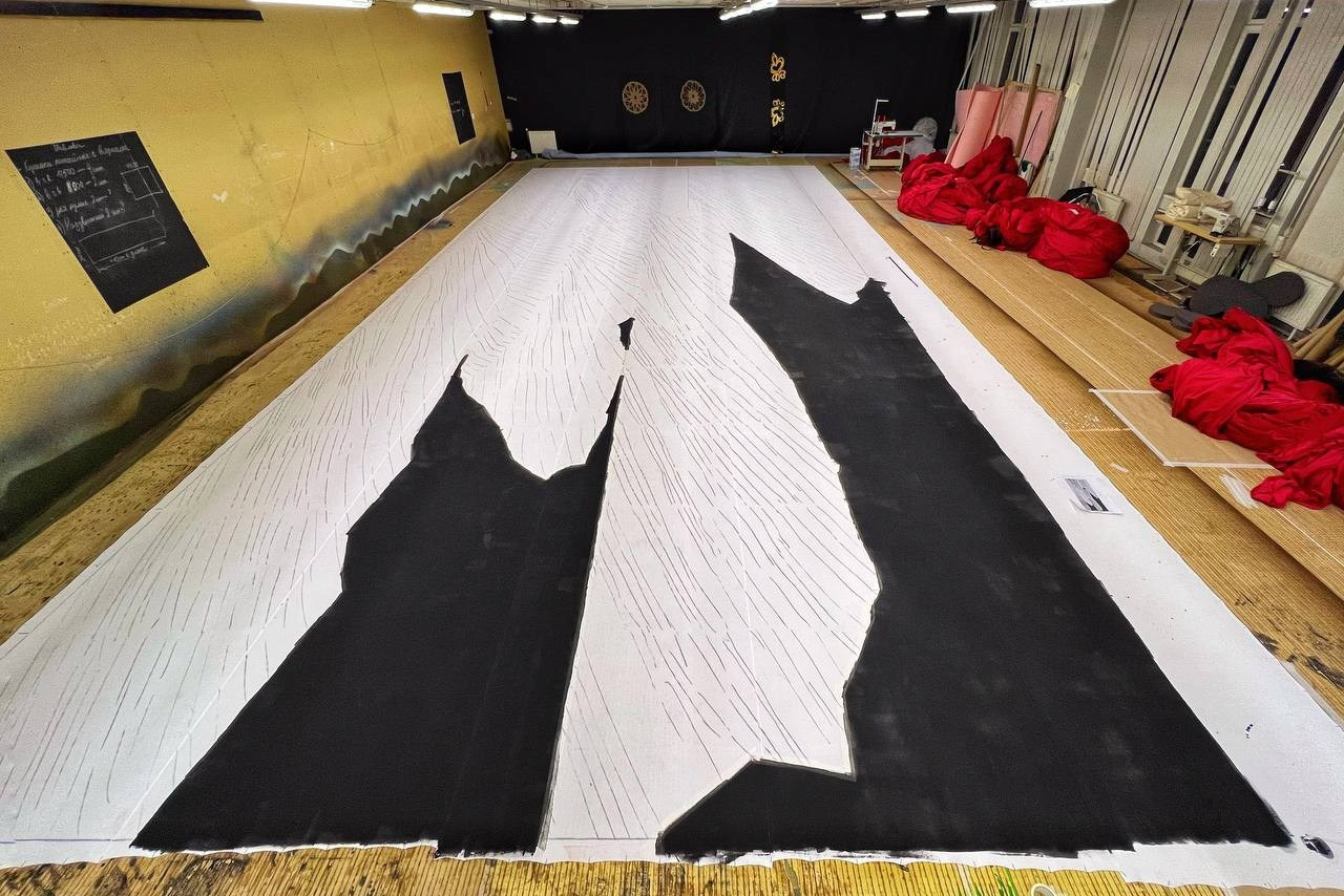 Декорации для спектакля «Аркадия» | Мастерская Петра Фоменко. История занавеса. Превращаем идею в технологию