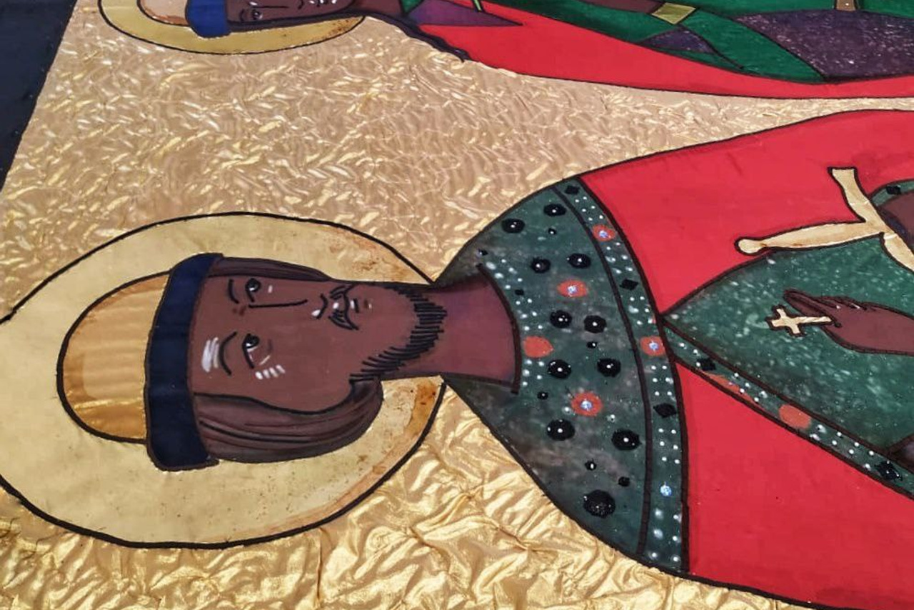 Декорации для хоровой оперы «Сказ о Борисе и Глебе». История занавеса. Превращаем идею в технологию