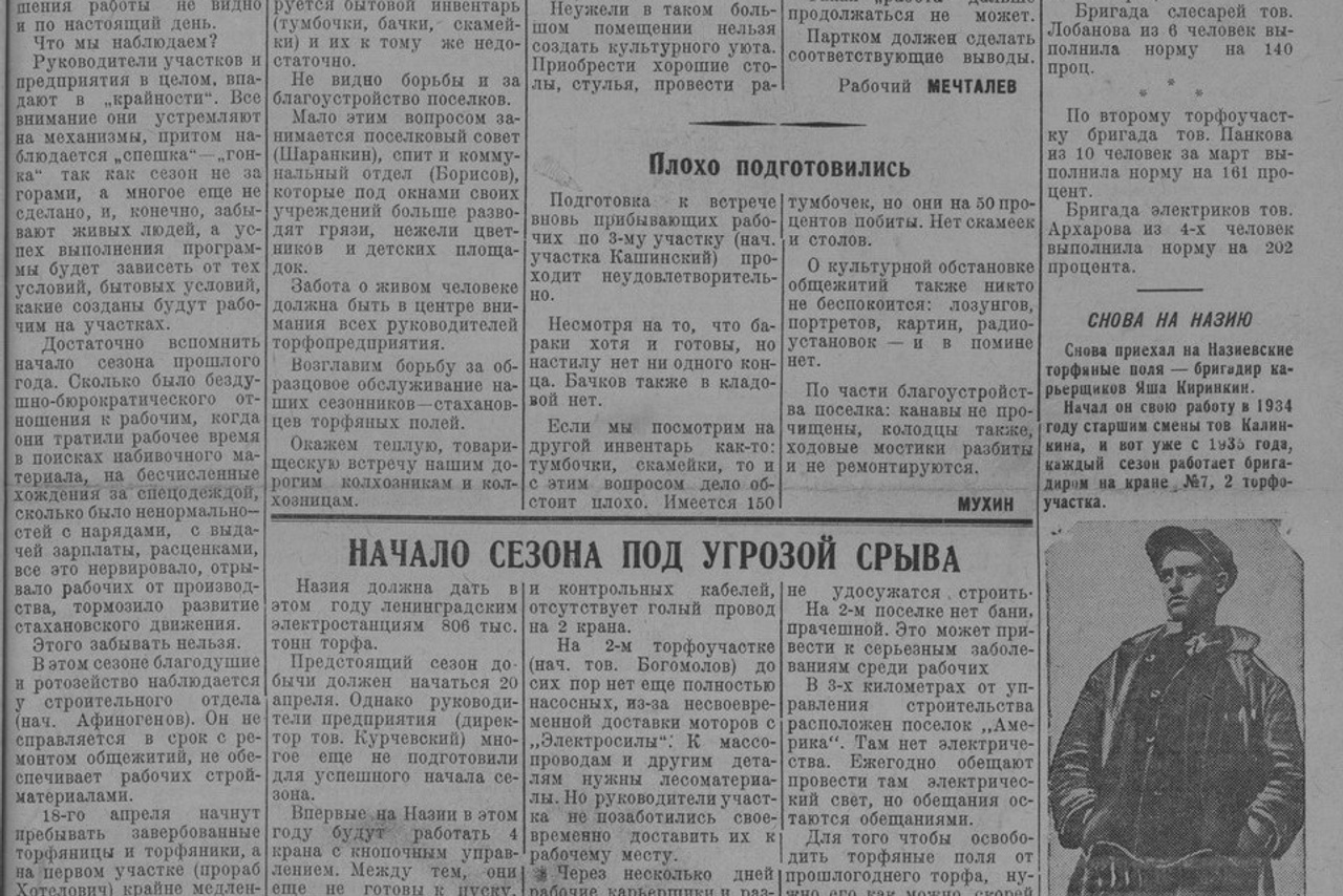 Выпуски газеты за 1936 год. История Назиевского городского поселения