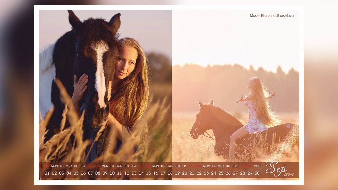 КАЛЕНДАРЬ "TOGETHER"  для КСК "ЭКВИТЕРРА" 2019. Photographer for business Mikhail Semenov. Aqua photo studio, photo school