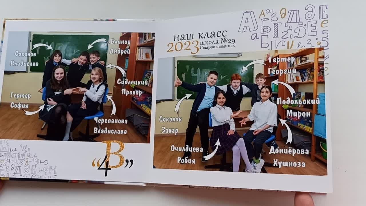 Фотокнига Школа 20×20, 4 разворота. Детский фотограф в Екатеринбурге и Берёзовском Евгений Кондаков