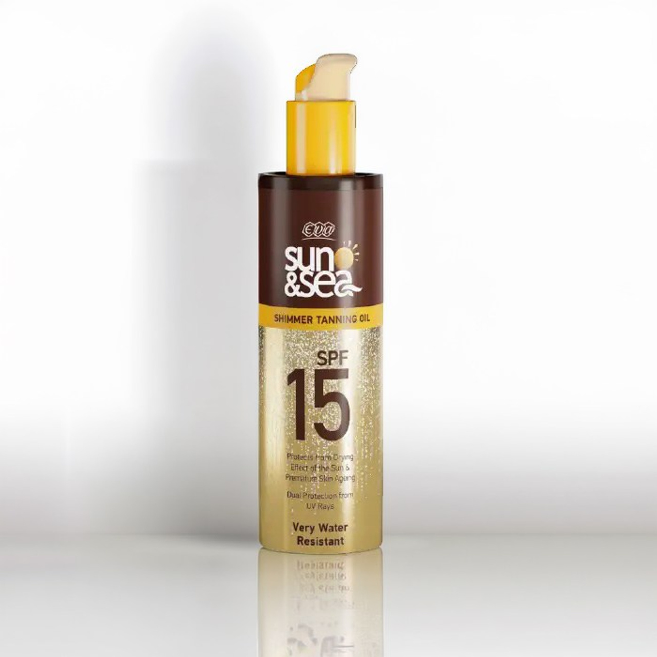 Мерцающее масло для загара с SPF 15