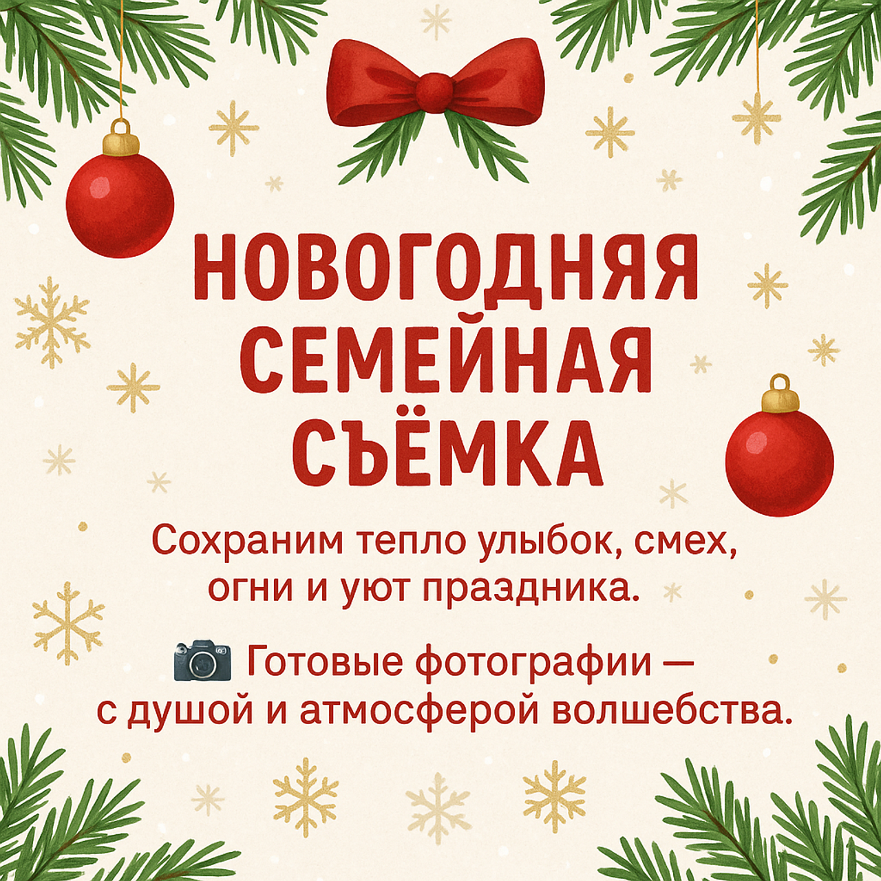 Новогодняя семейная съёмка от 10 000р