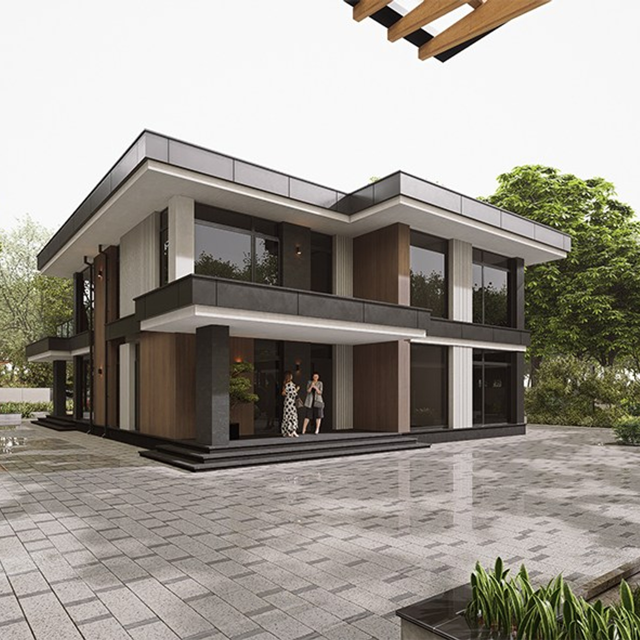 3D видео облет загородного дома в современном стиле