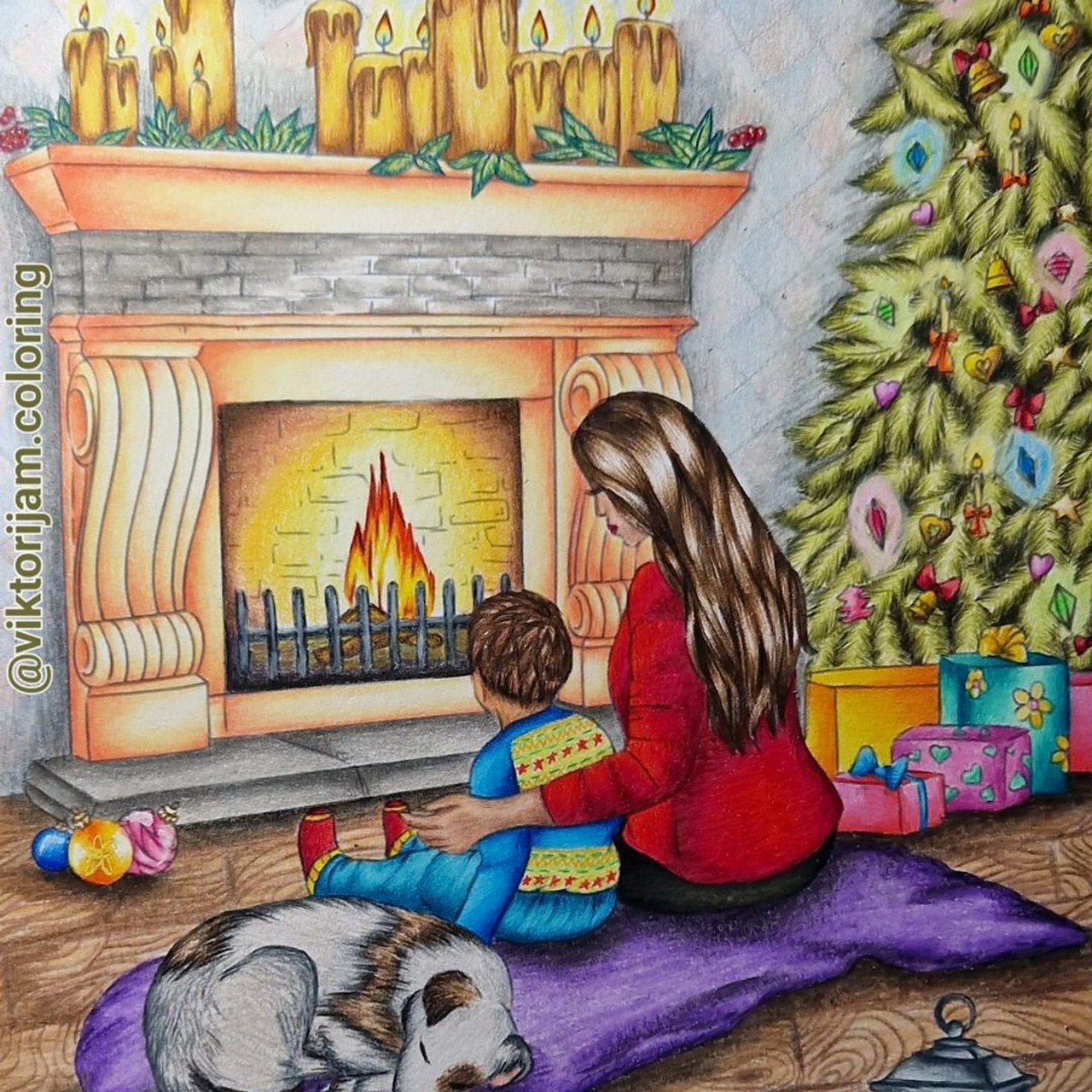 Новогодний Сюрприз Авторская раскраска Алёны Лазаревой. Раскраски Алёны Лазаревой