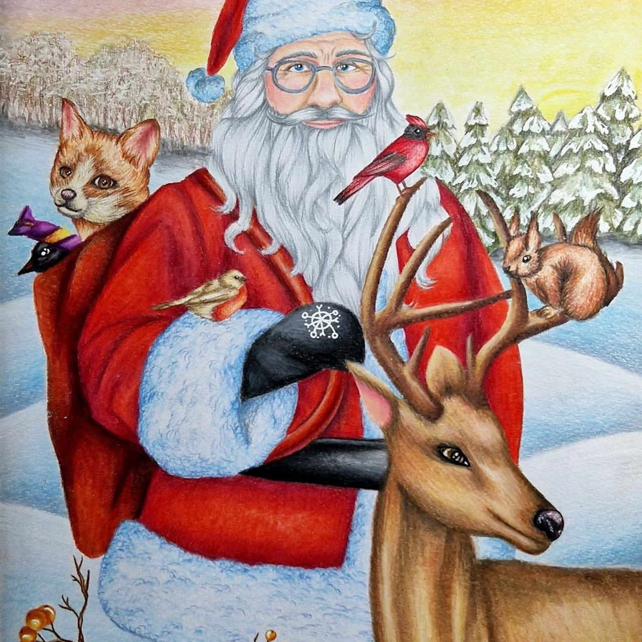 Зимняя раскраска Алёны Лазаревой. Раскраски Алёны Лазаревой