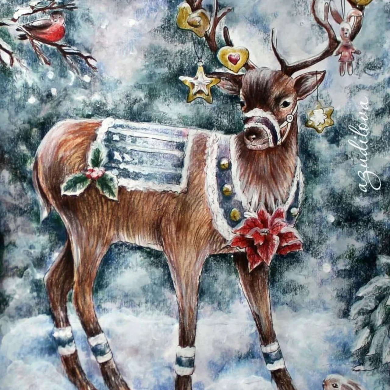 Новогодний Сюрприз Авторская раскраска Алёны Лазаревой. Раскраски Алёны Лазаревой