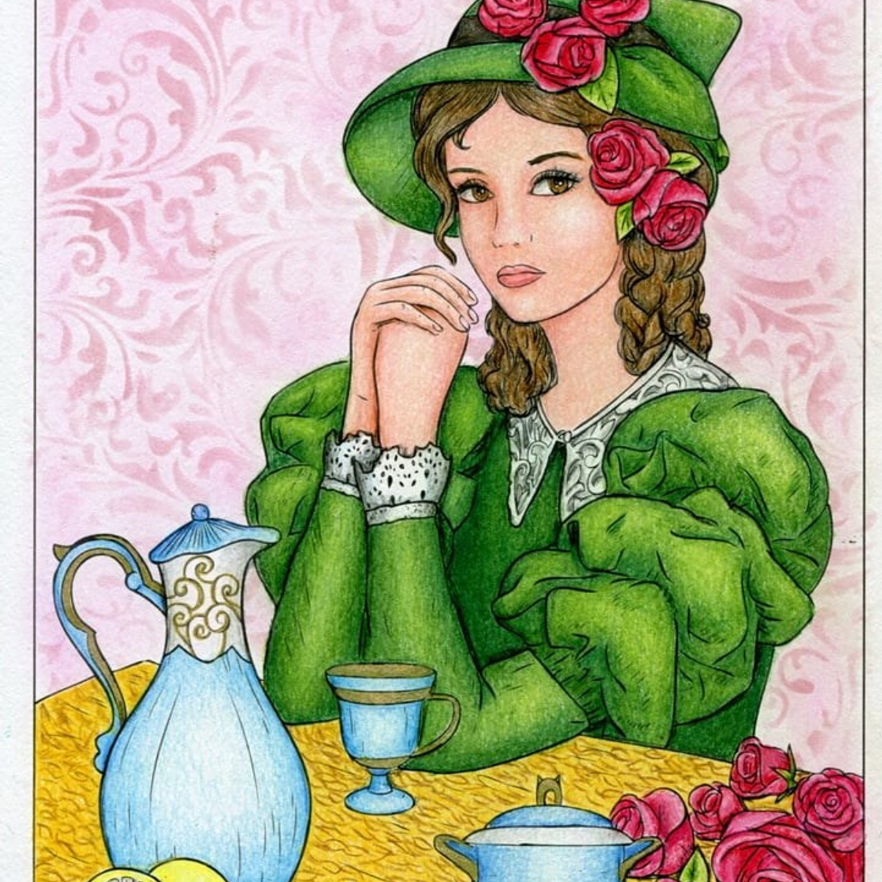 Викторианская. Авторская раскраска Алёны Лазаревой. Раскраски Алёны Лазаревой