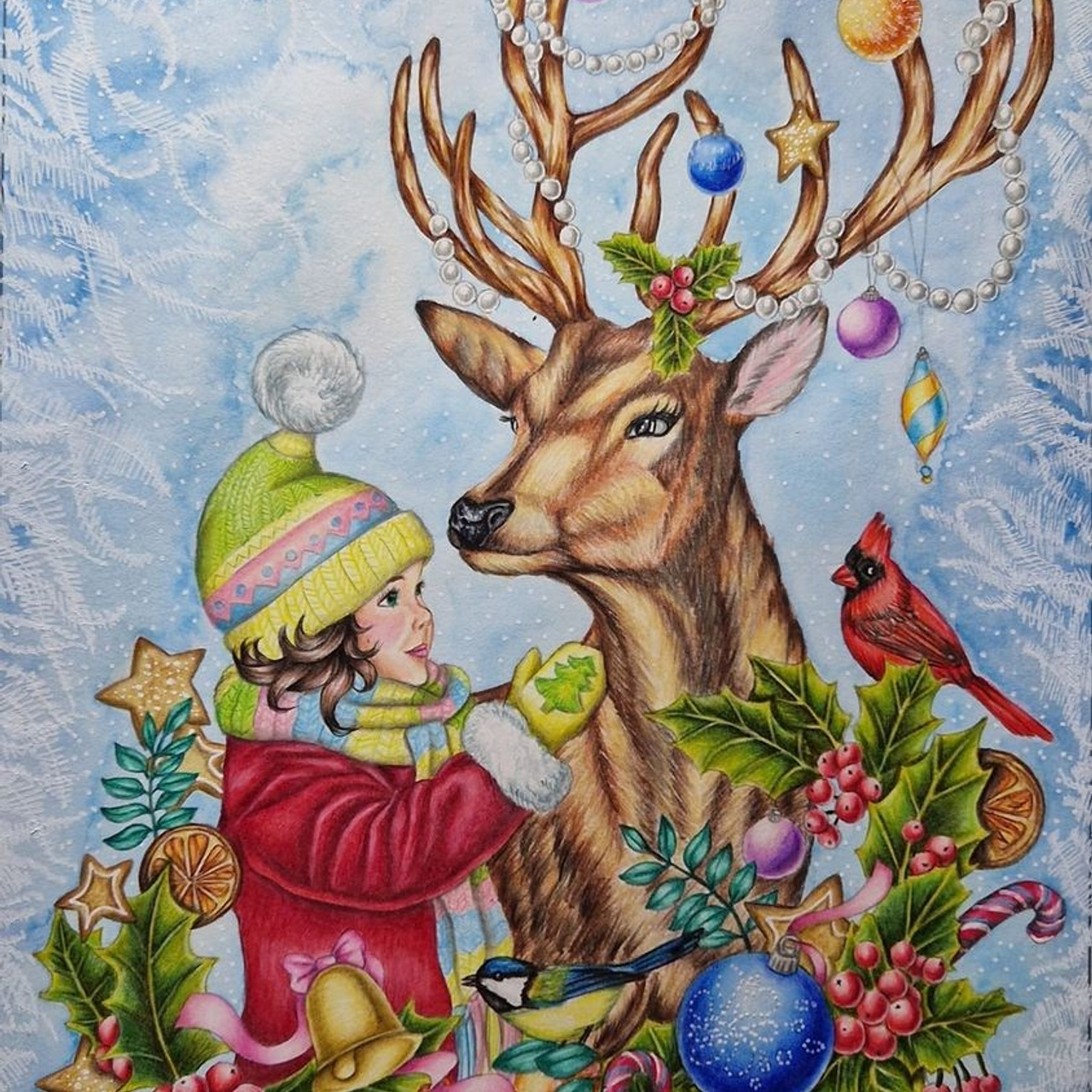 Зимняя раскраска Алёны Лазаревой. Раскраски Алёны Лазаревой