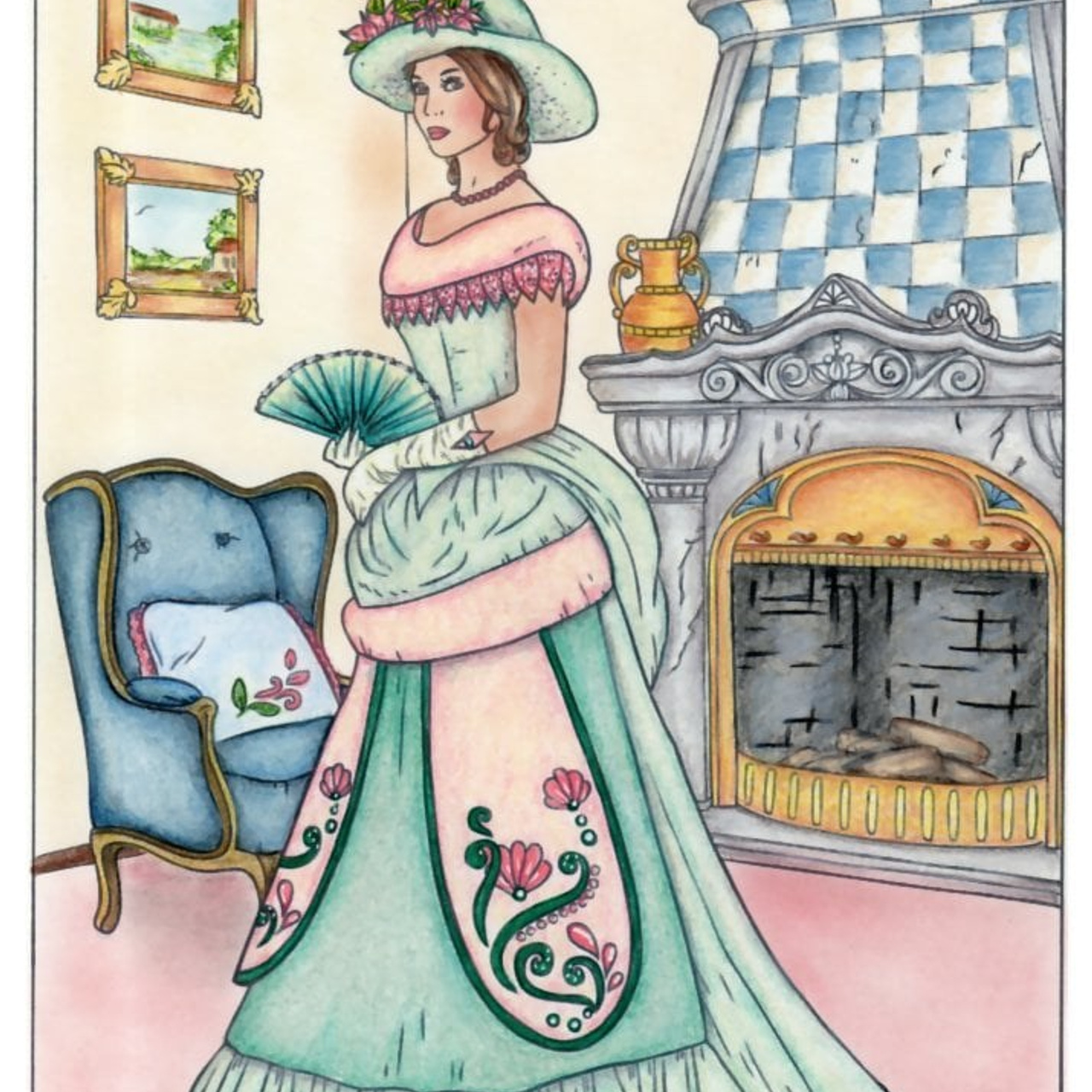 Викторианская. Авторская раскраска Алёны Лазаревой. Раскраски Алёны Лазаревой