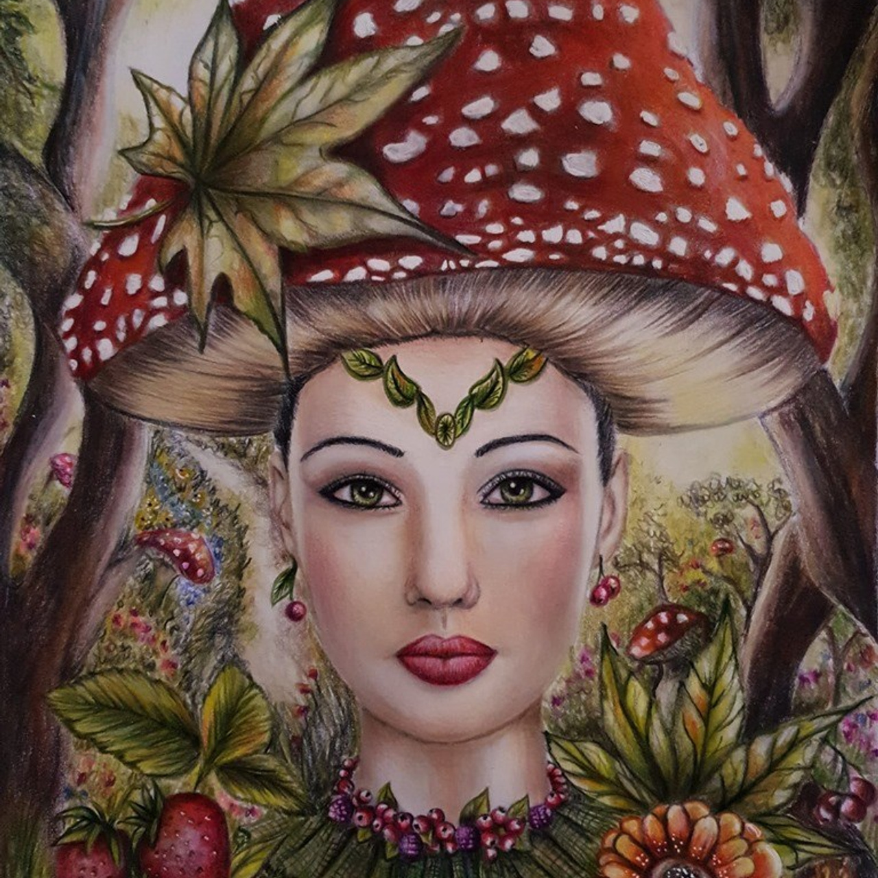 Альбом — раскраска авторская. Ladies of Nature. Grayscale. Раскраски Алёны Лазаревой