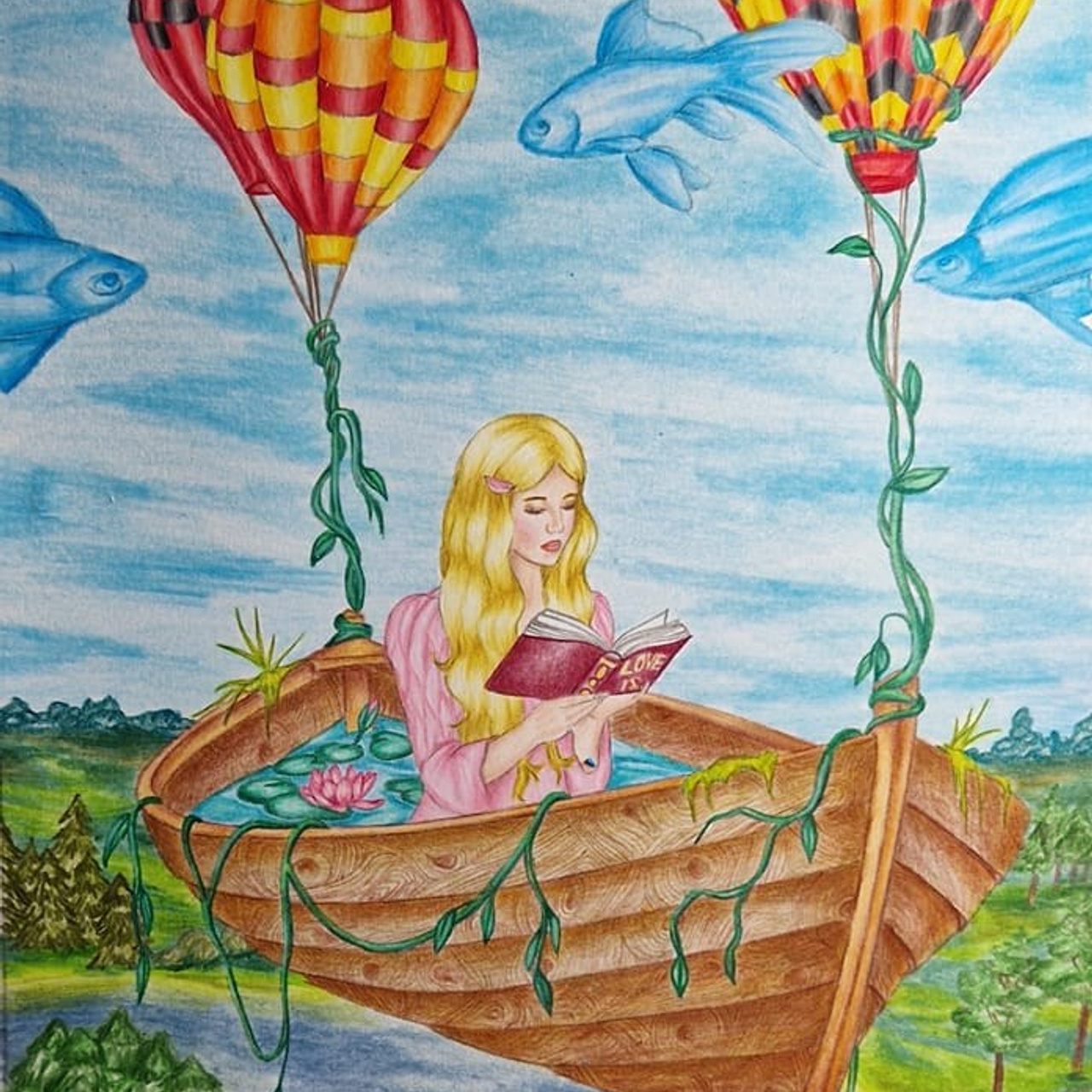 Dreams Авторская раскраска Алёны Лазаревой. Раскраски Алёны Лазаревой