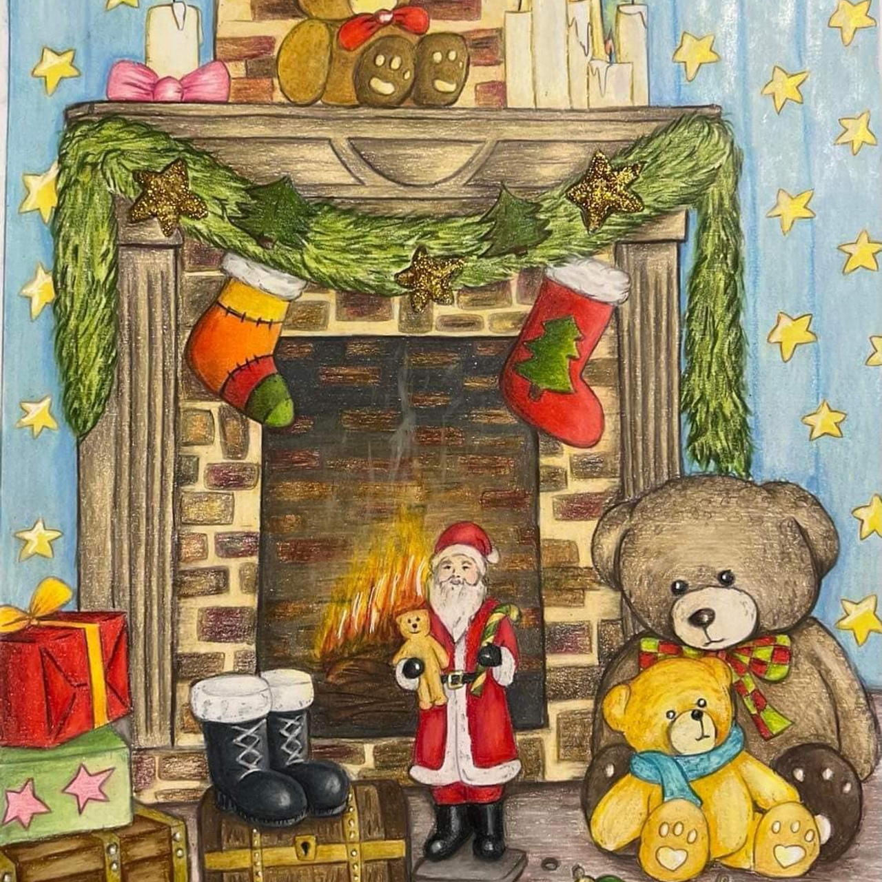 Новогодний Сюрприз Авторская раскраска Алёны Лазаревой. Раскраски Алёны Лазаревой