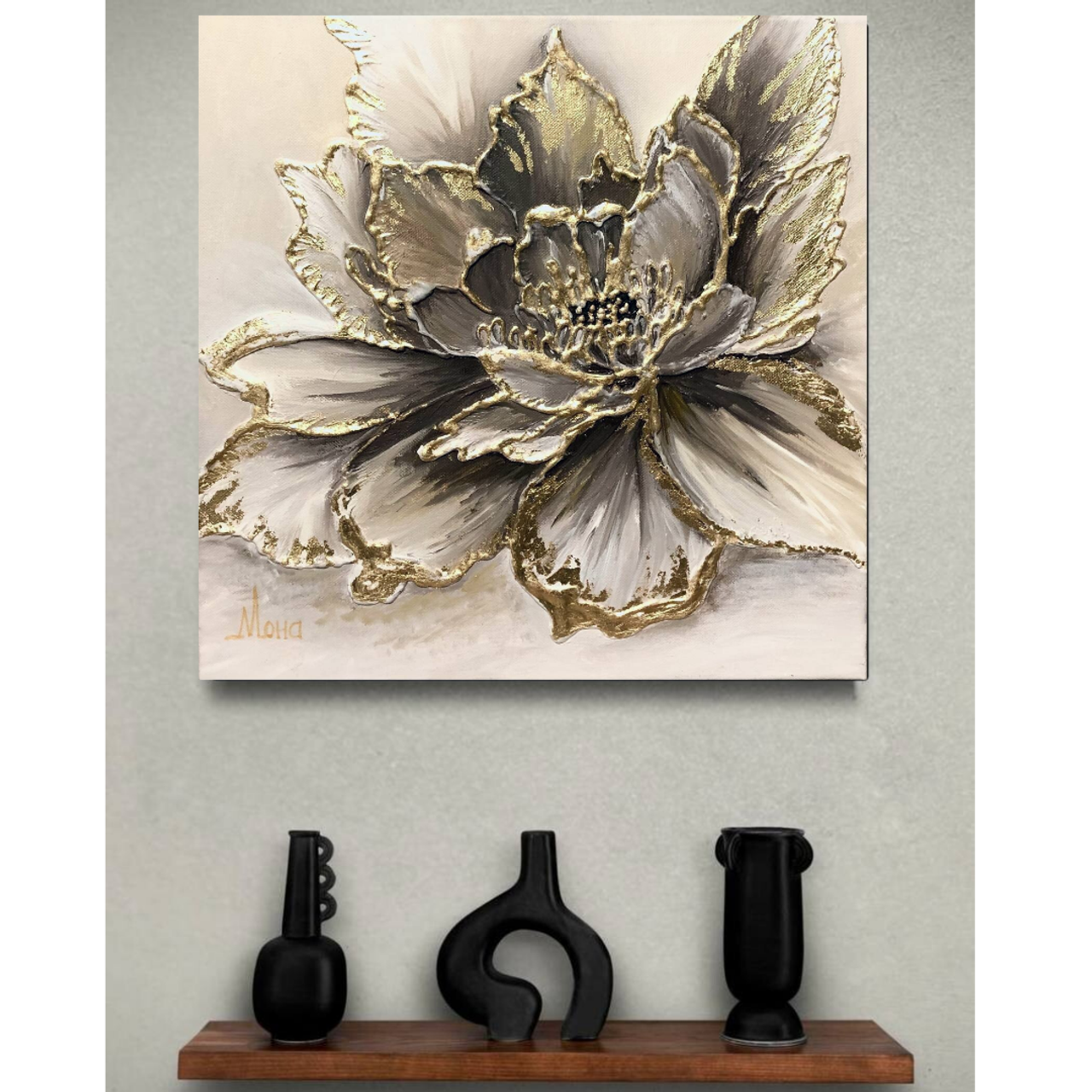 Современная картина в черных, белых тонах для стильного интерьера. Купить premium art, интерьерные картины в интернет-магазине MONA