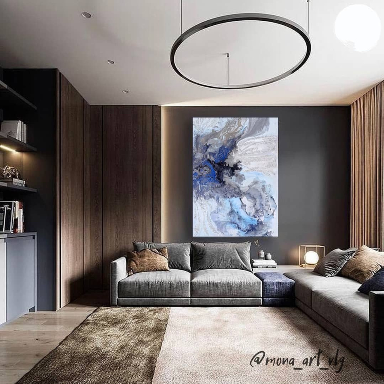 Абстракционная картина выполненная в сереневых тонах. Купить premium art, интерьерные картины в интернет-магазине MONA