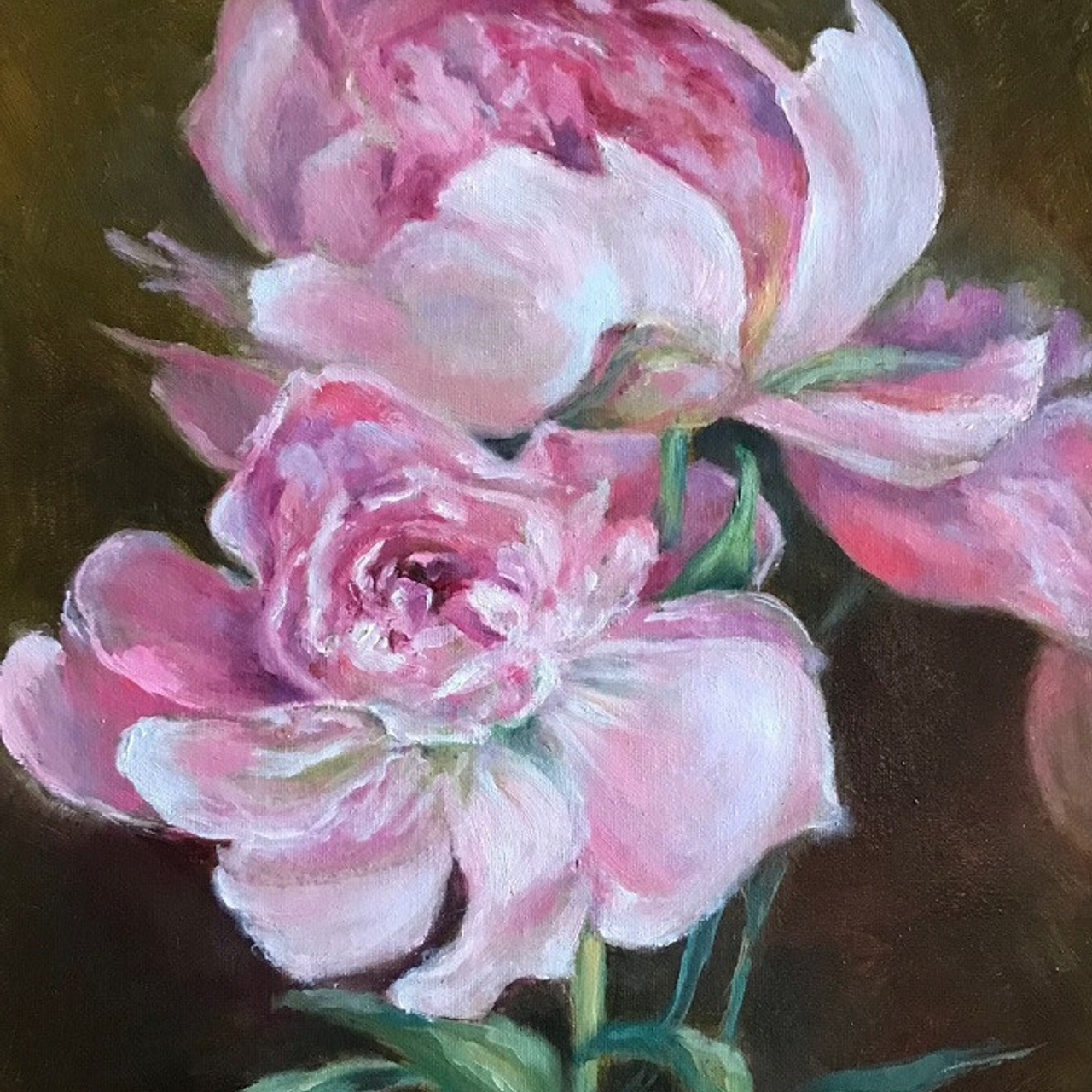 Buy a painting with flowers and peonies