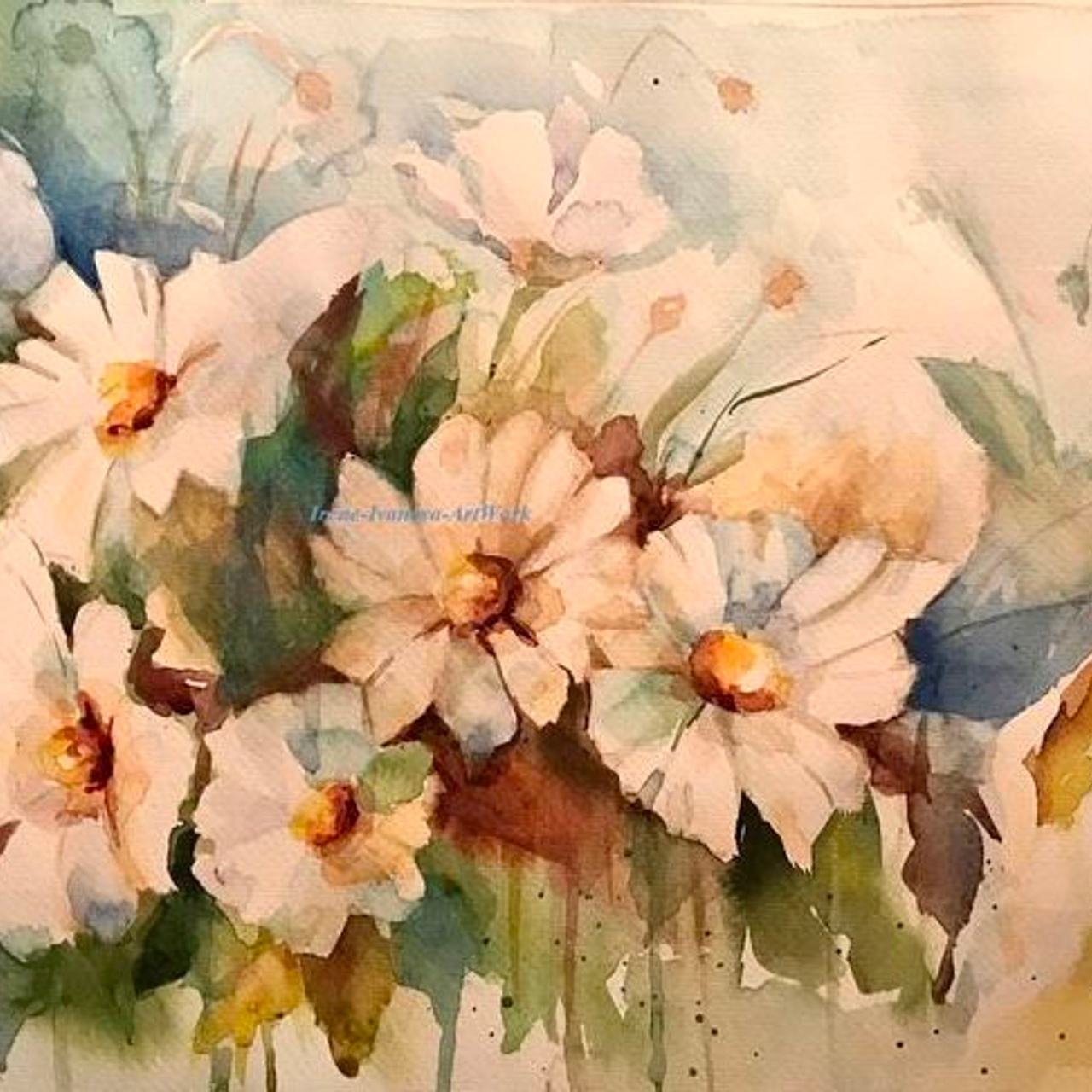 Buy a painting with daisies