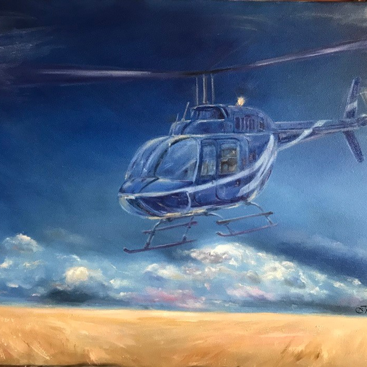 Order a painting with a helicopter, artist Irene Postolnaya. Canvas, oil
