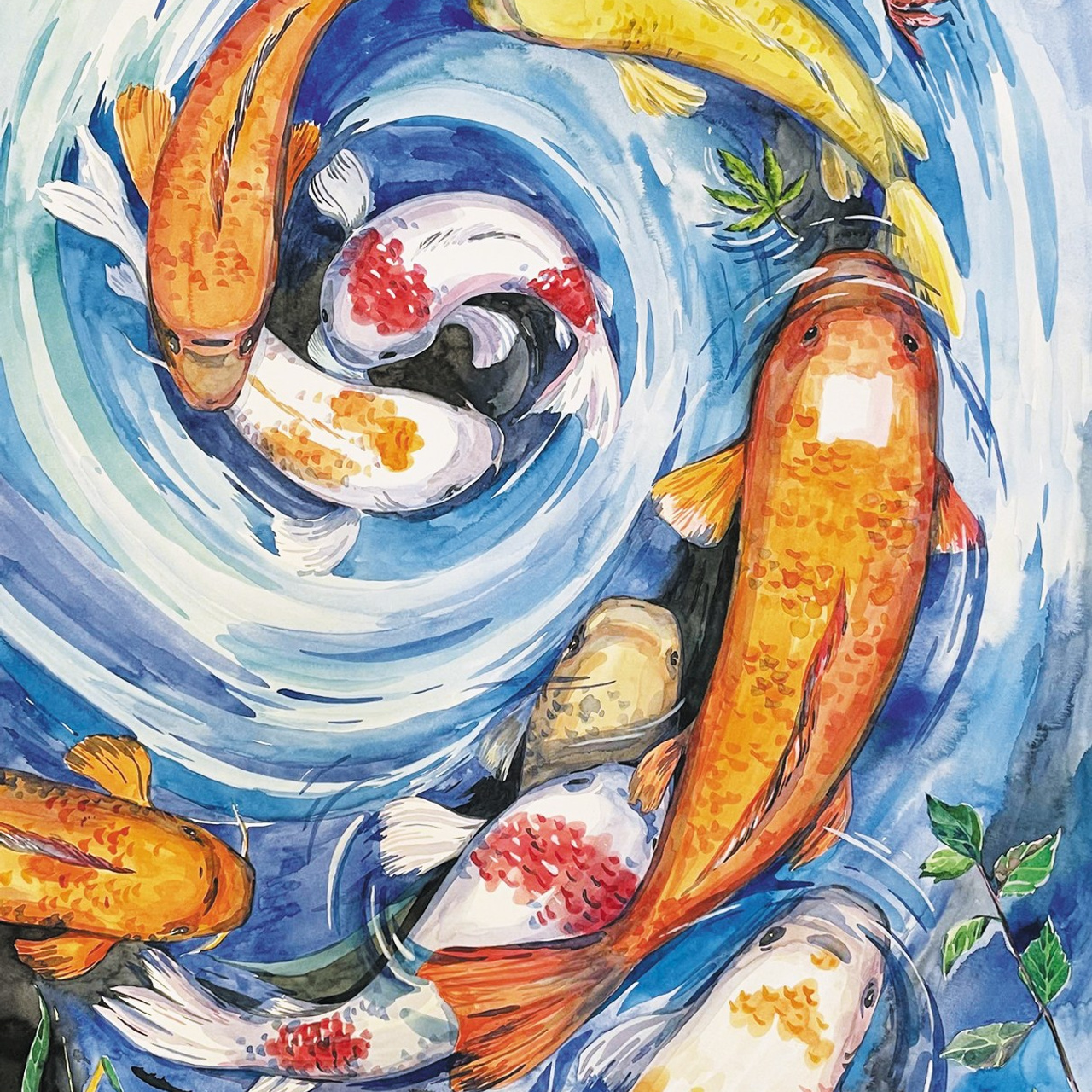 «Спираль жизни». Акварель, 53х74 см., 2023