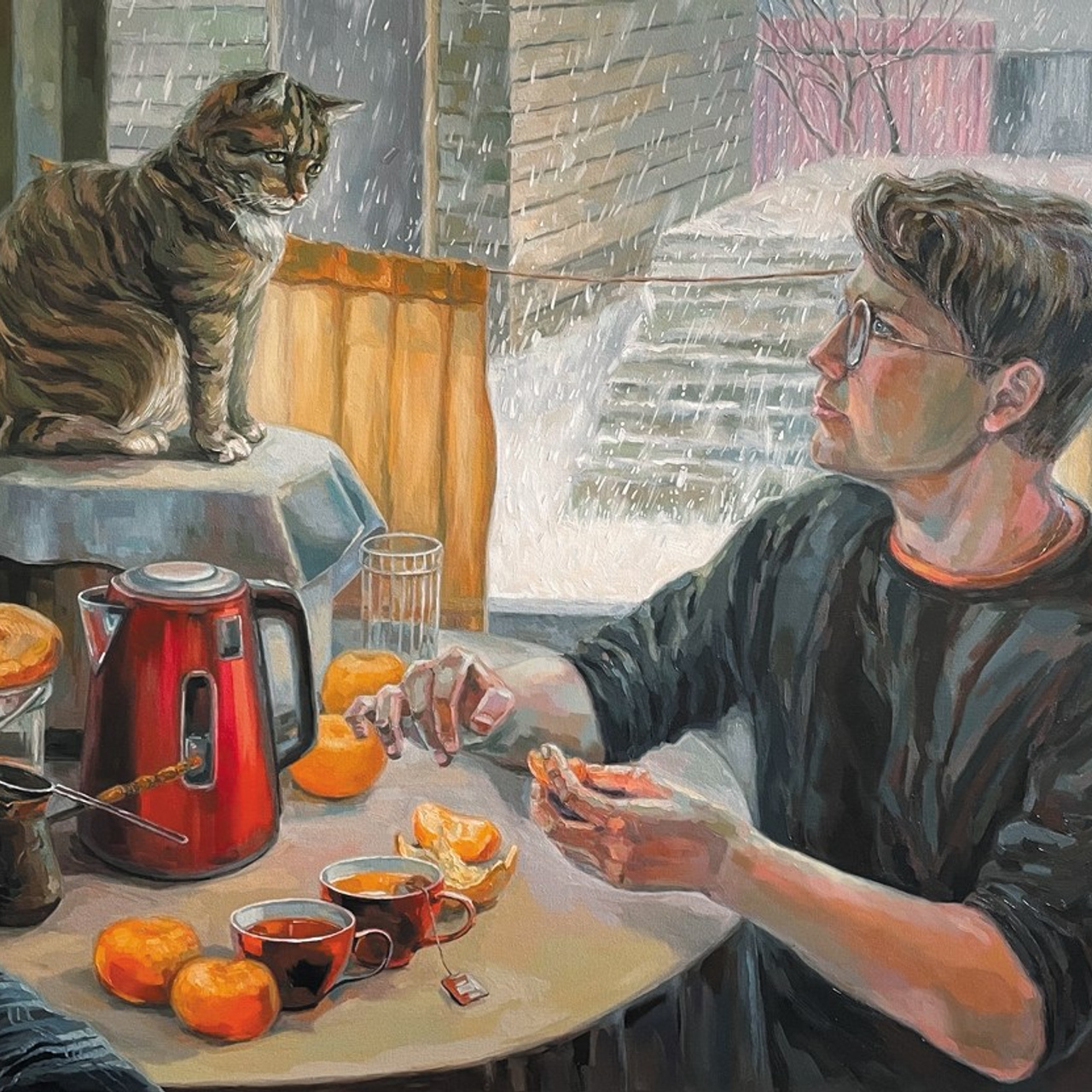 «Все, кто нужны, рядом». Масло, 80х100 см., 2026