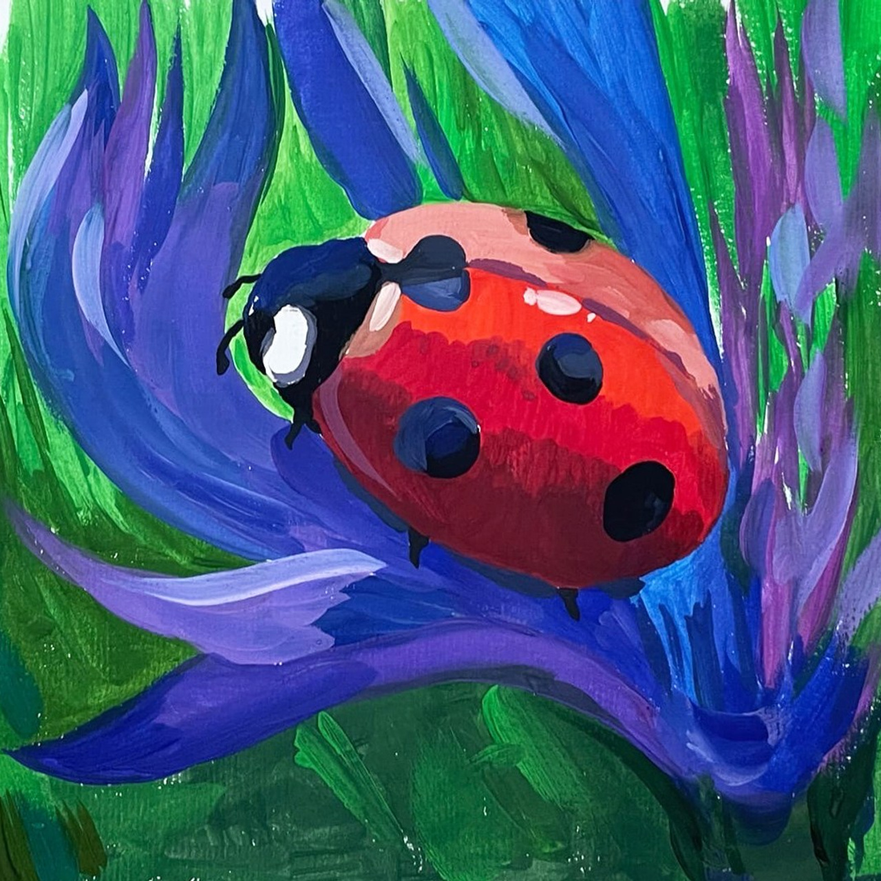 «Пример детям». Гуашь, 21х21 см., 2023