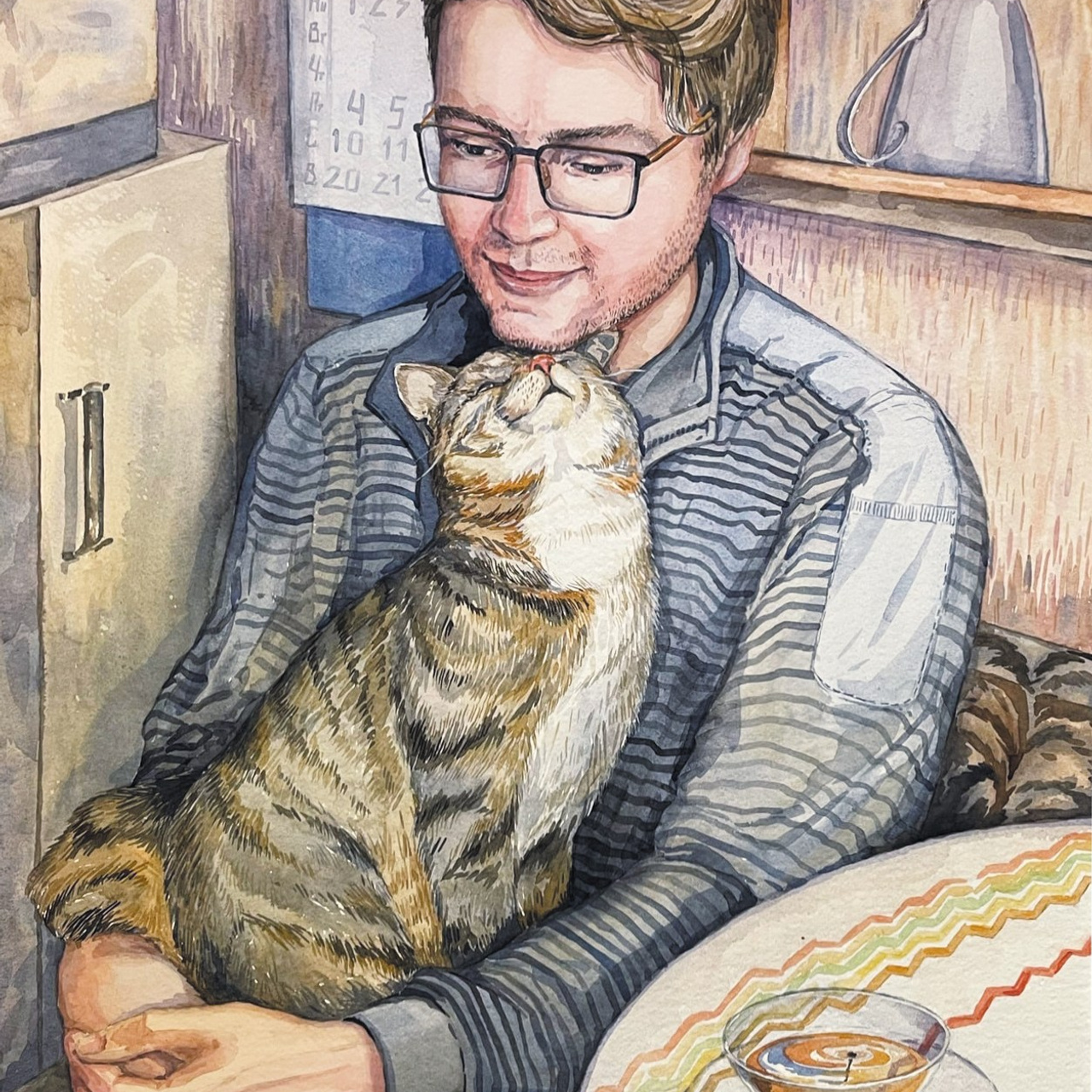 «Приятная компания». Акварель, 53х74 см., 2023 