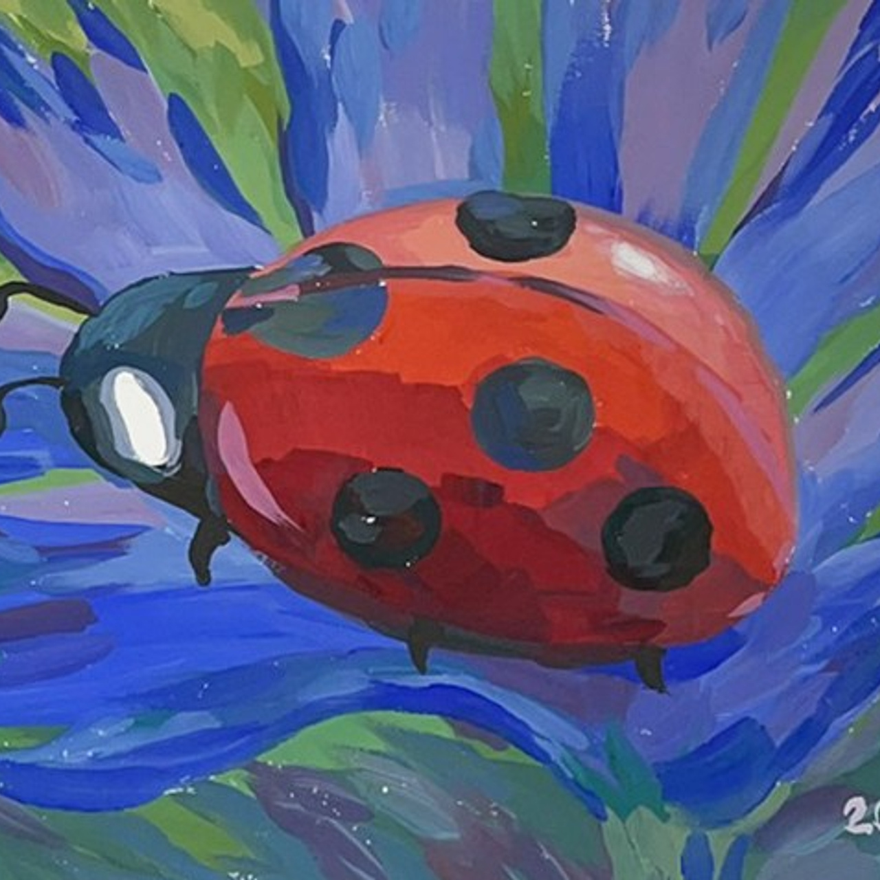 «Божья коровка». Гуашь, 21х15 см., 2024