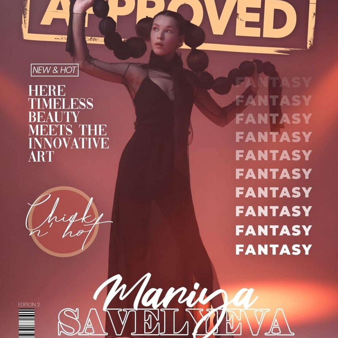 Обложка | Журнал FEB_APPROVED_FANTASY 2| Италия | Модель: Мария Савельева|Модельное агентство: "Ra-fashion MM"