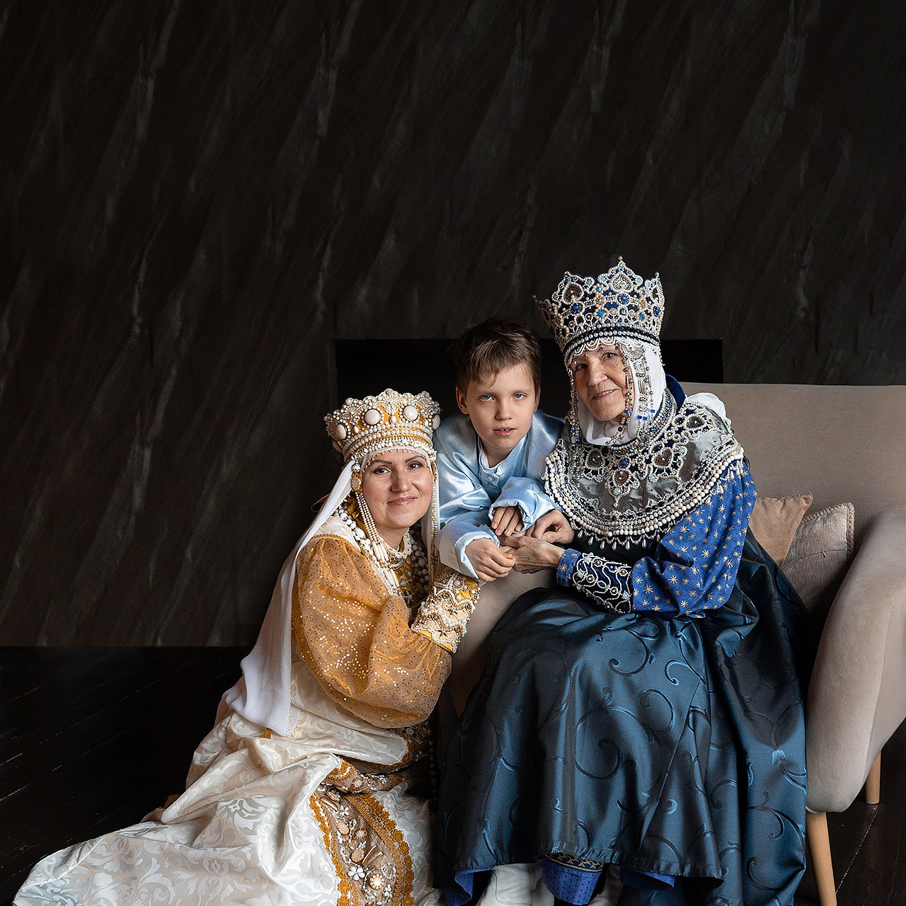 Олеся с мамой и сыном