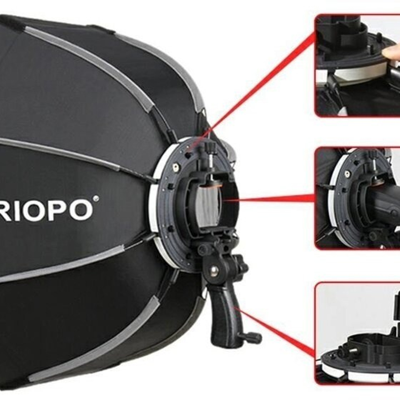 Октобокс Софтбокс Triopo для вспышки с ручкой 65 см