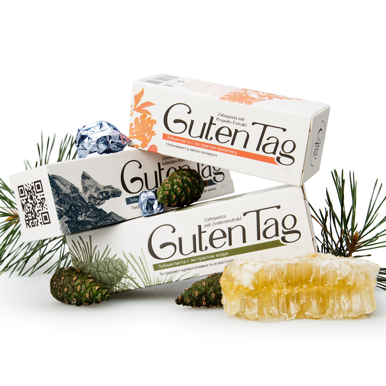 Фотосъёмка продукции зубной пасты для стоматологии «Гутен Таг»