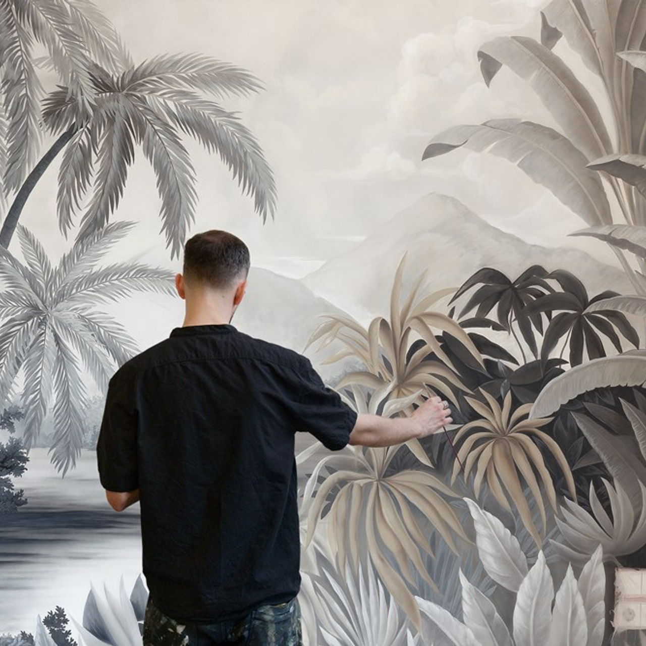 Роспись стен с пальмами