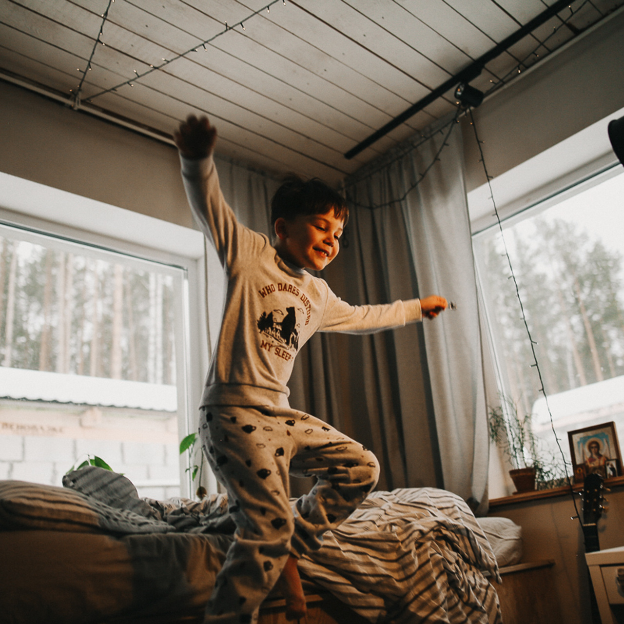 Рождественское утро в домике