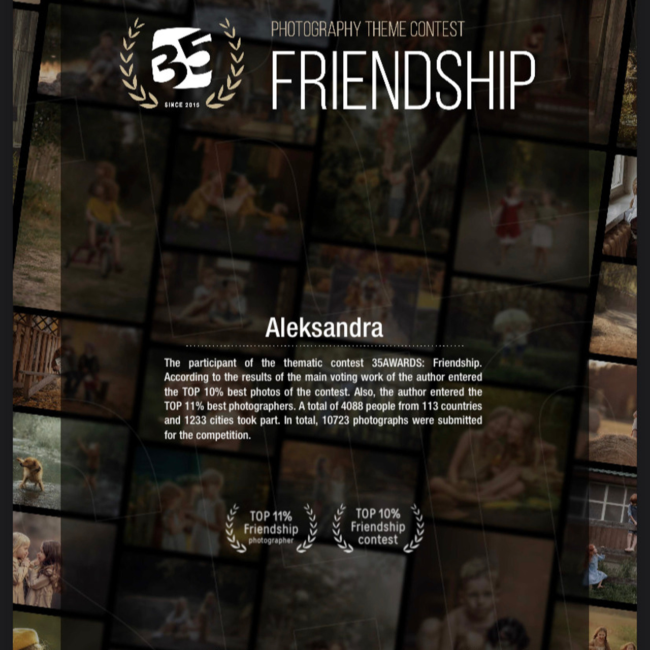 Дипломы/Достижения. Семейный и детский фотограф на Сицилии Подоляк Александра