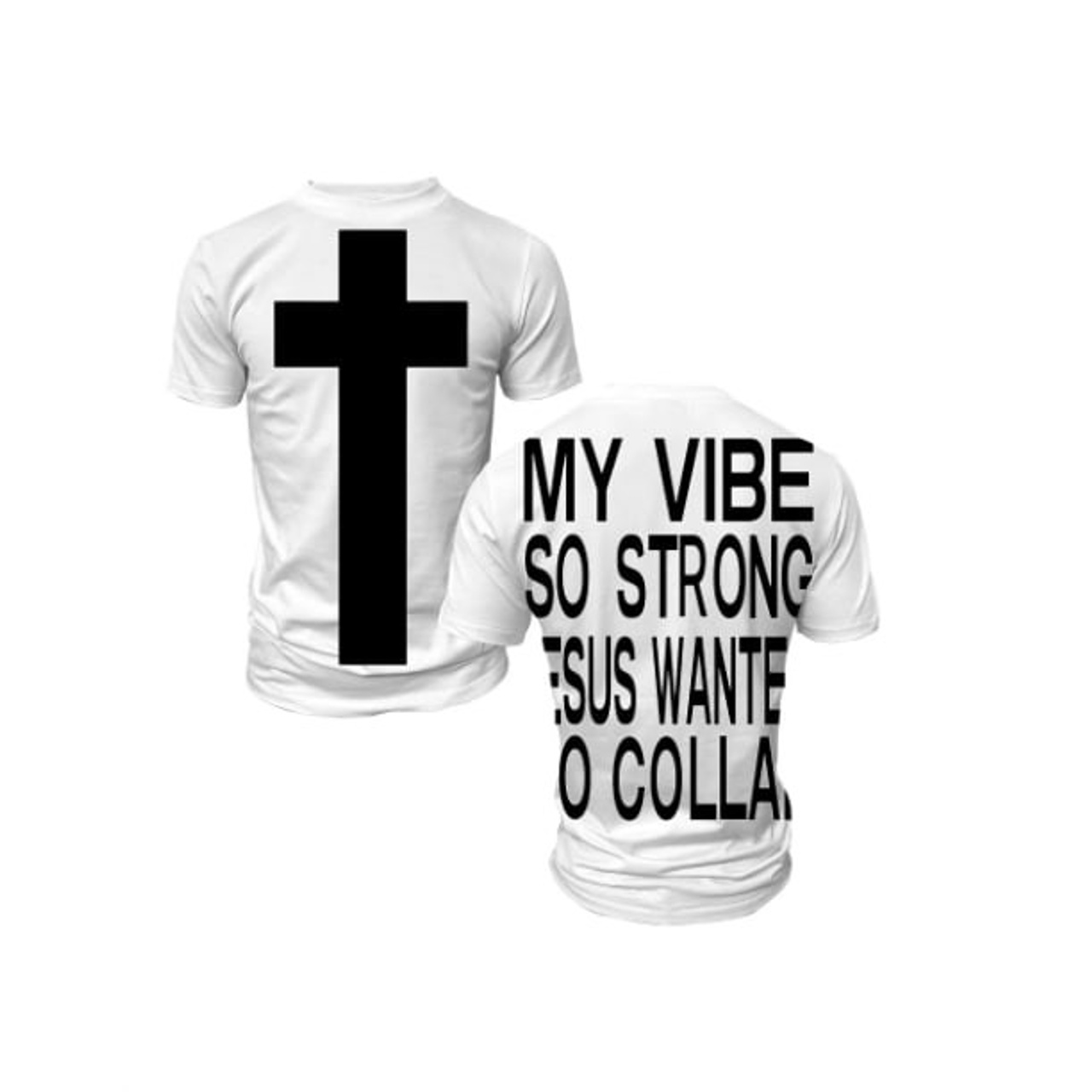 Альт-футболка «My Vibe So Strong» с чёрным крестом. Matador