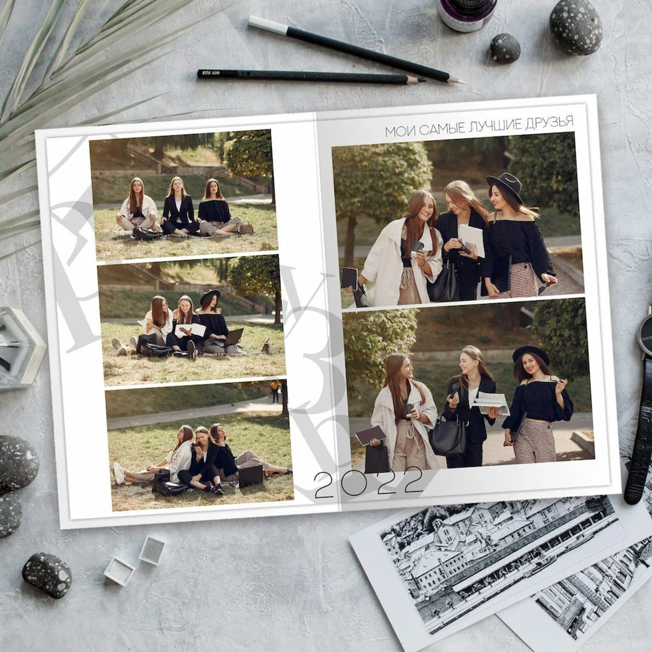 3800 рублей (В стоимость входит 3 часа съёмки в фотостудии "Room")                  4100 рублей (В стоимость входит 3 часа съёмки в фотостудии "Room" + 2 часа съёмки на территории школы или в любом парке города ( на выбор).            Первый разворот индивидуальный, остальные общие. Портреты и групповые фото на выбор. Все фото в электронном виде в подарок.