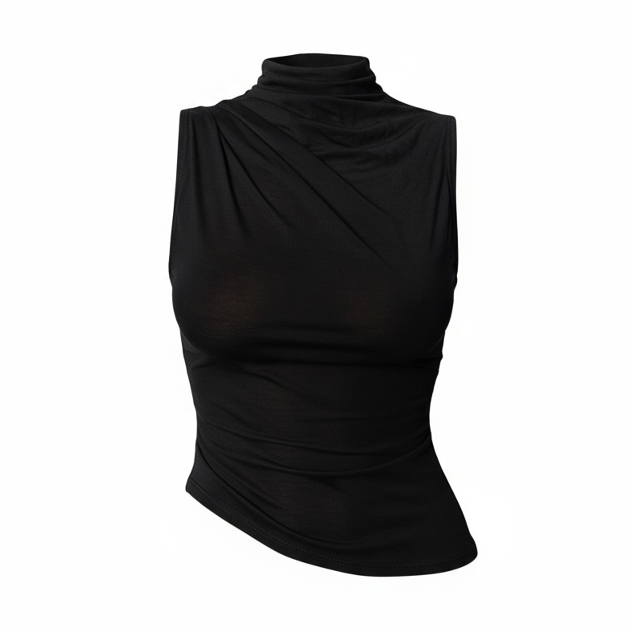 Топ с драпировкой Черный. Alice Version