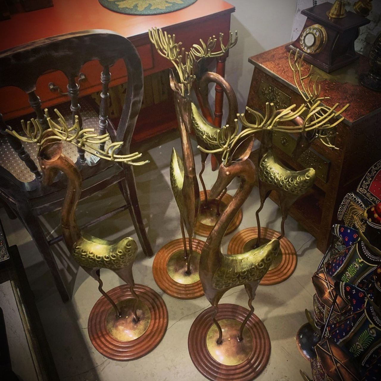 Статуэтки медь, махагон (Индия)