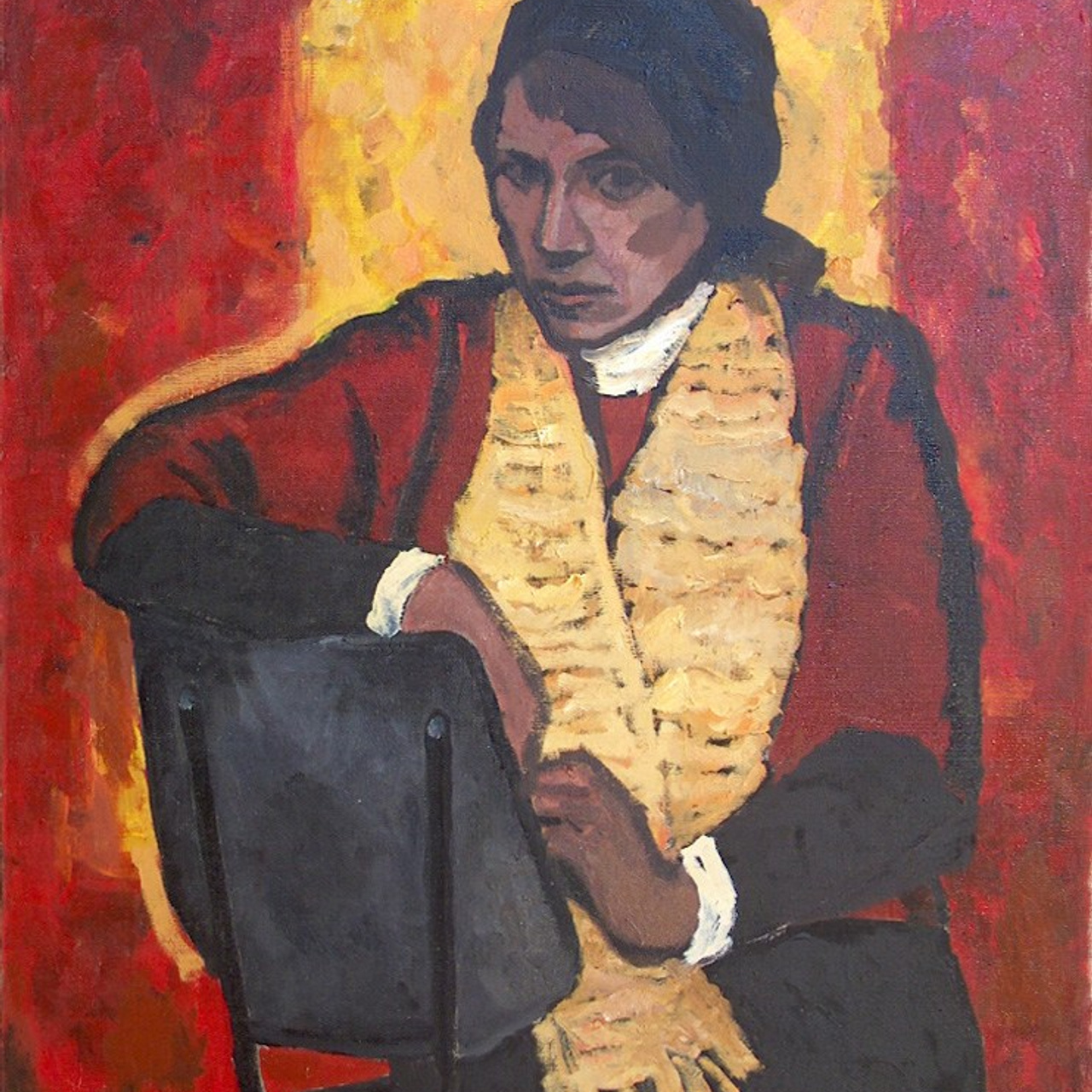 «Женский портрет (на красном фоне)» 1980 год Частн. Собр.