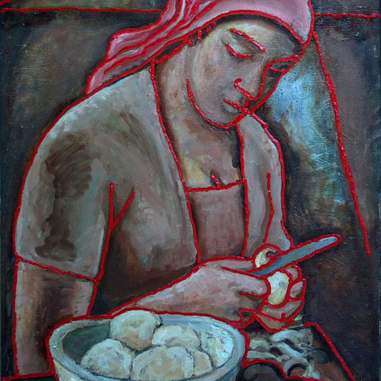 «Чистящая картофель» 1975 год Собр. А.Миронова. Москва