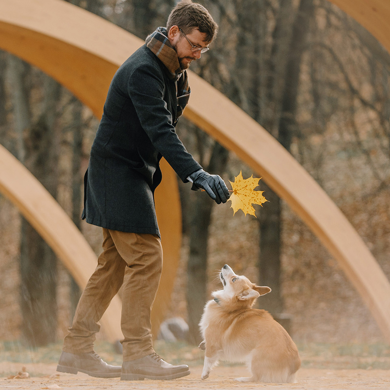 Катя, Саша и корги Люси. Фотограф Анна Тюрина