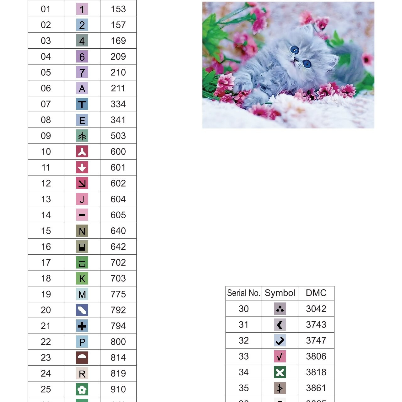 Цветовые карты старые символы. Алмазная мозаика CVL