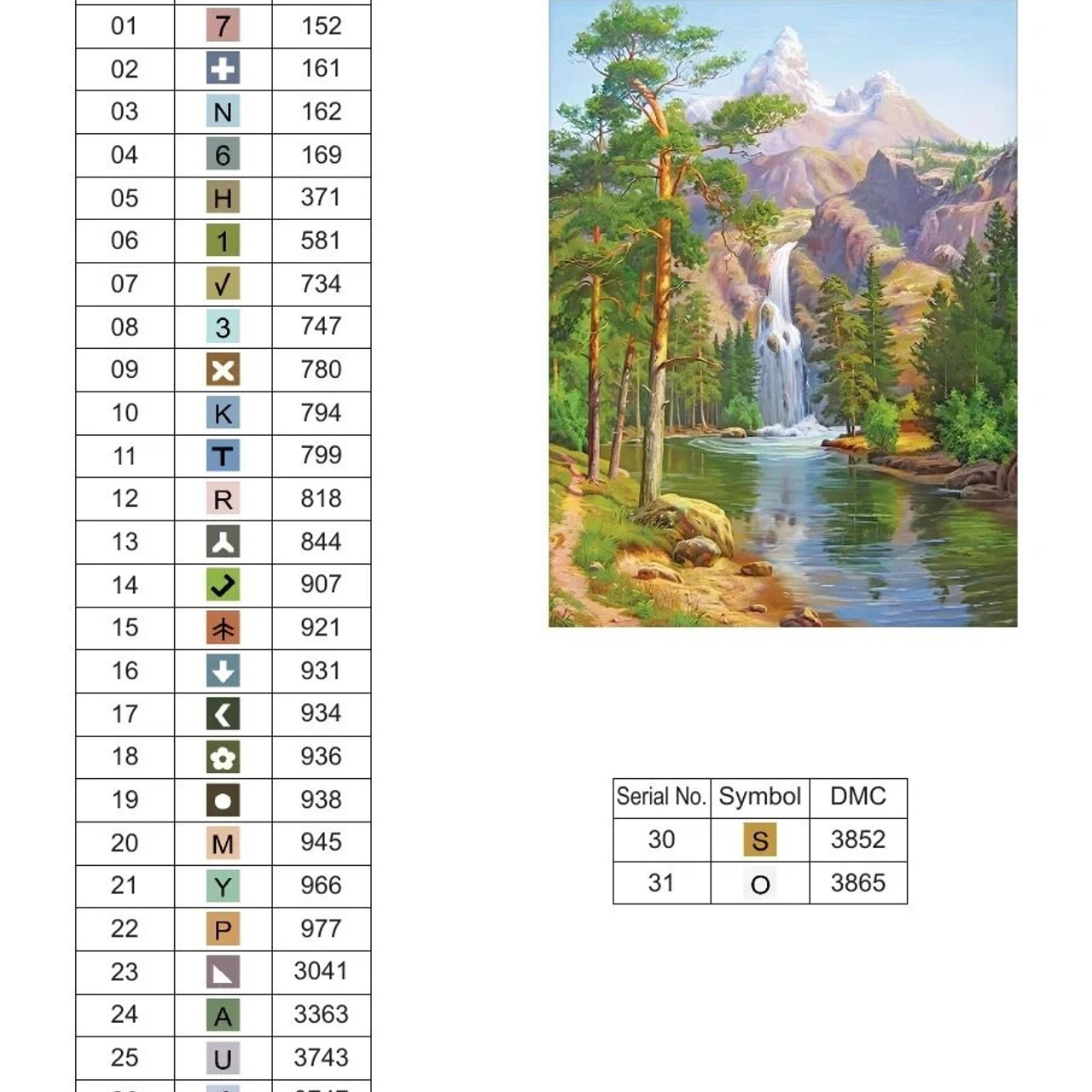 Цветовые карты старые символы. Алмазная мозаика CVL