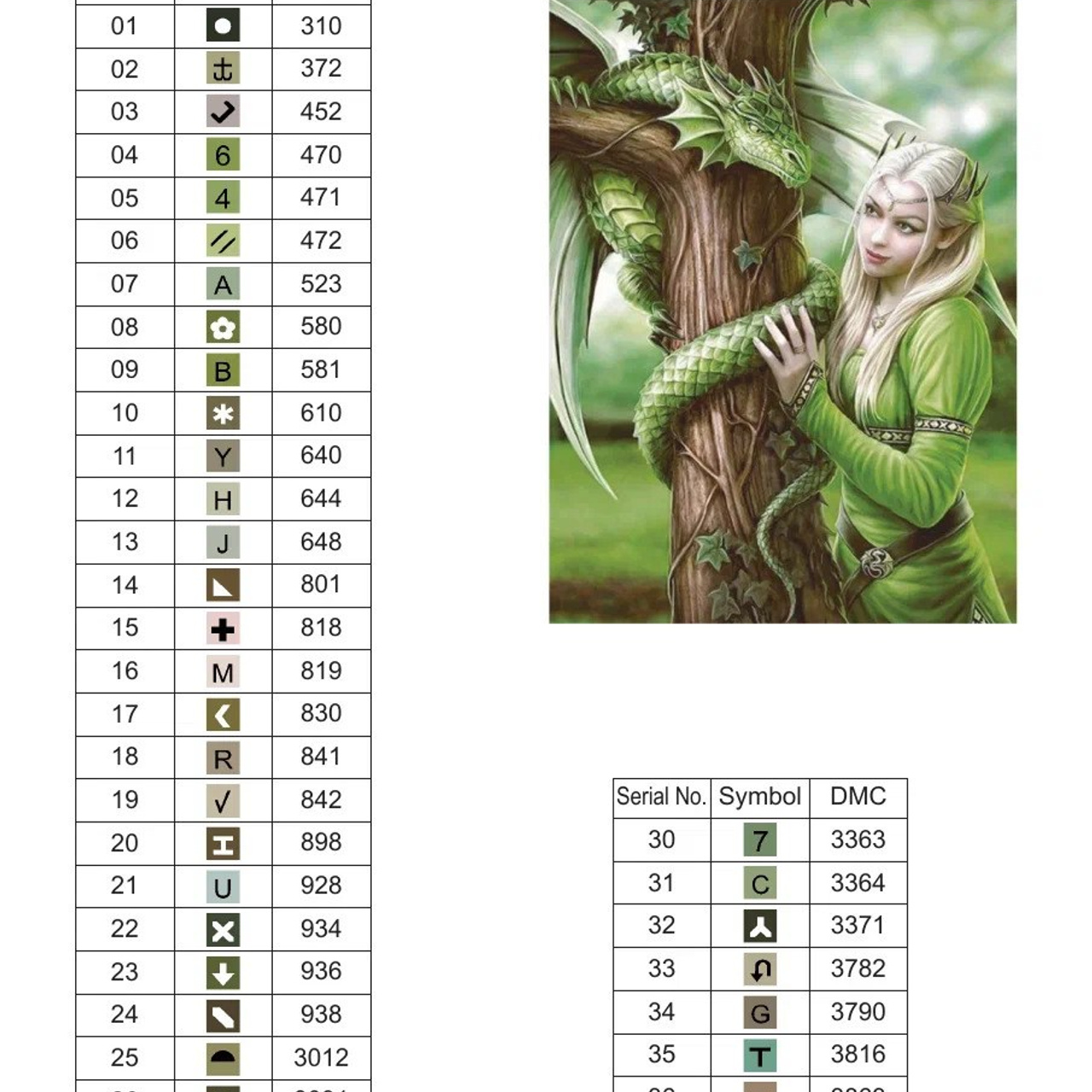 Цветовые карты старые символы. Алмазная мозаика CVL