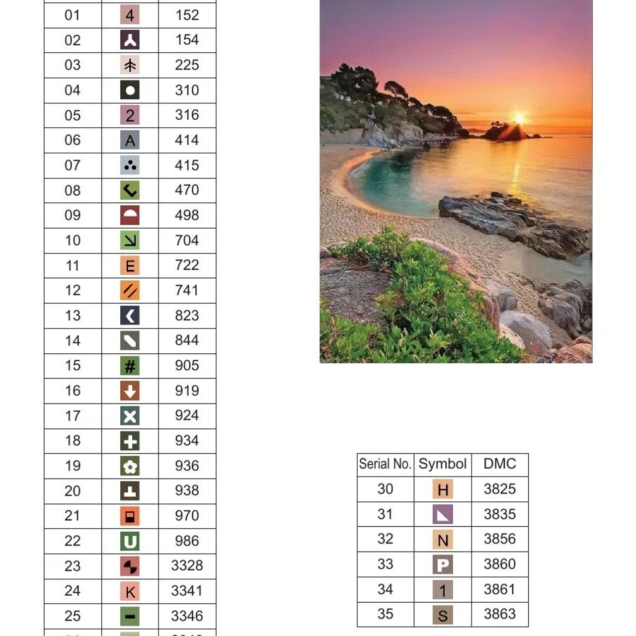 Цветовые карты старые символы. Алмазная мозаика CVL