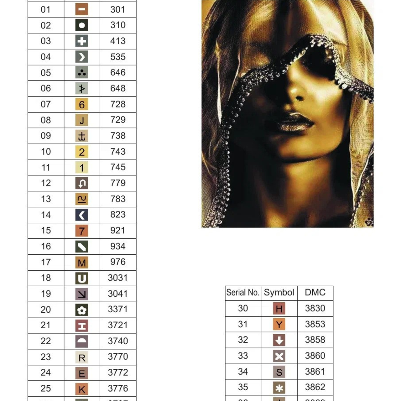 Цветовые карты старые символы. Алмазная мозаика CVL