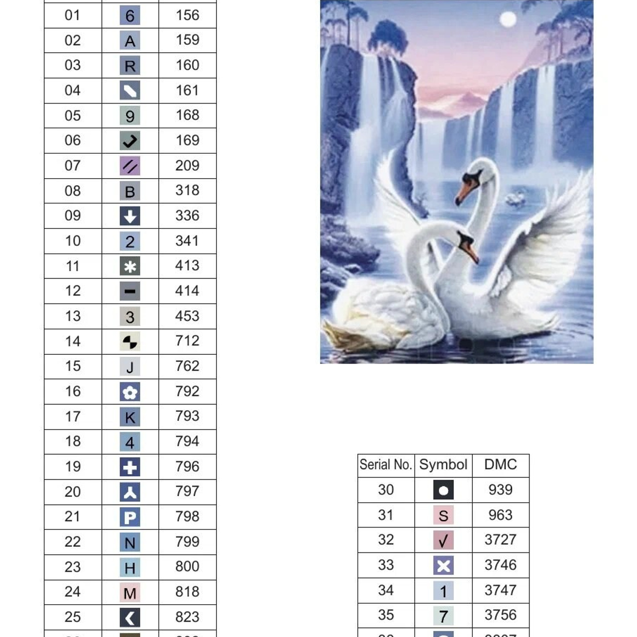 Цветовые карты старые символы. Алмазная мозаика CVL